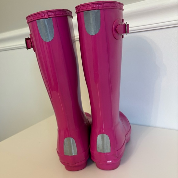 Hunter Original Kids Pink Gloss Boots, Size 4 - Picture 6 of 11